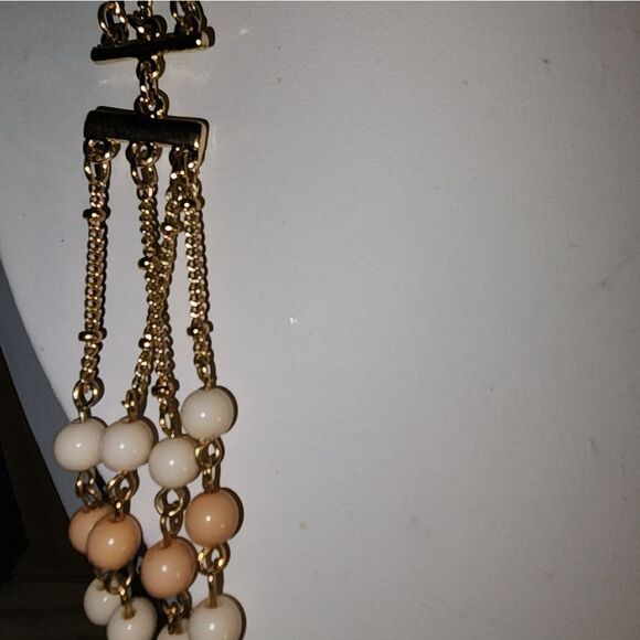 Talbots Goldtone Peach, Beige And Pink Beaded Necklace NWT 42" - Picture 10 of 11